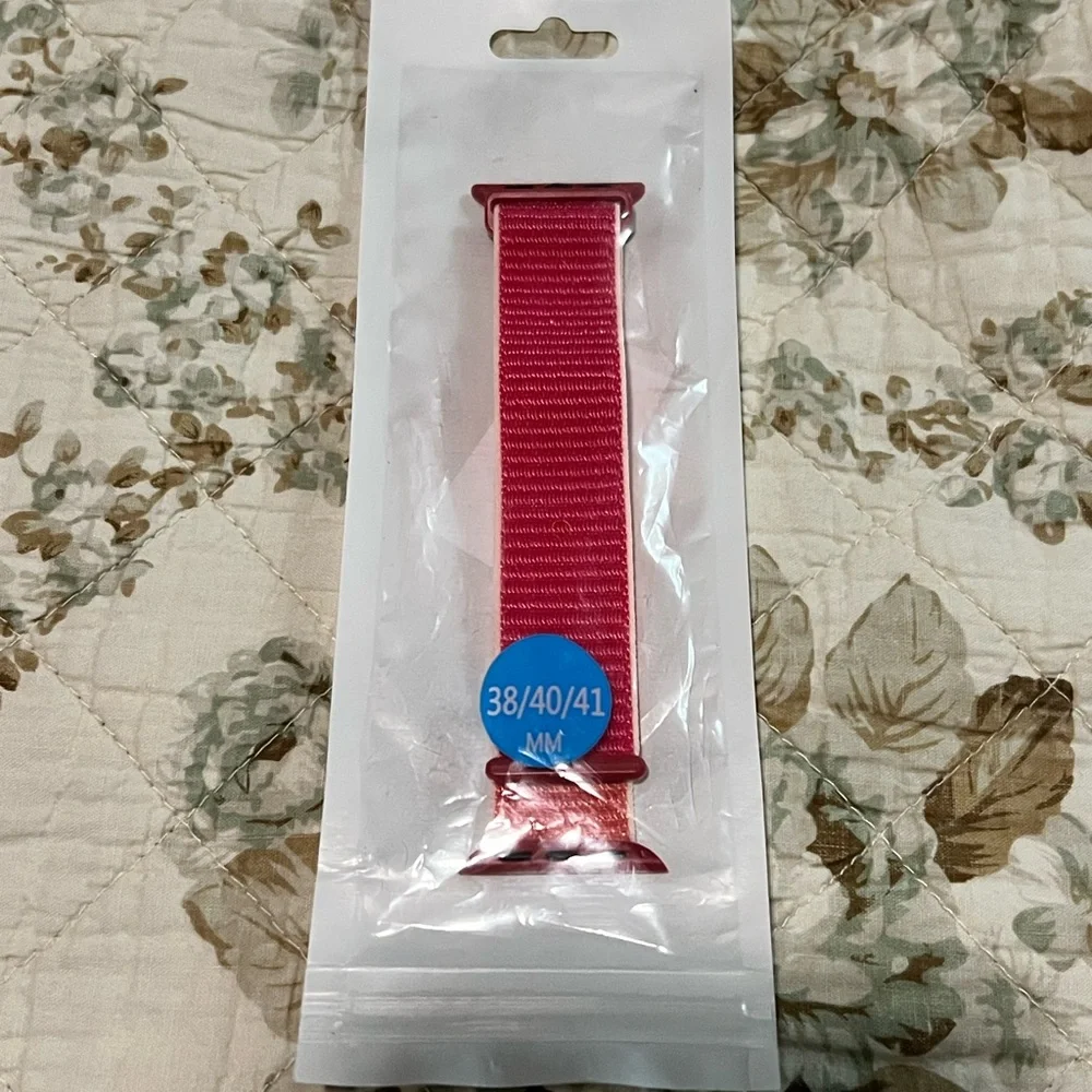 NWT Pink Rugged Nylon Apple Watch Band fits 38mm 40mm 41mm